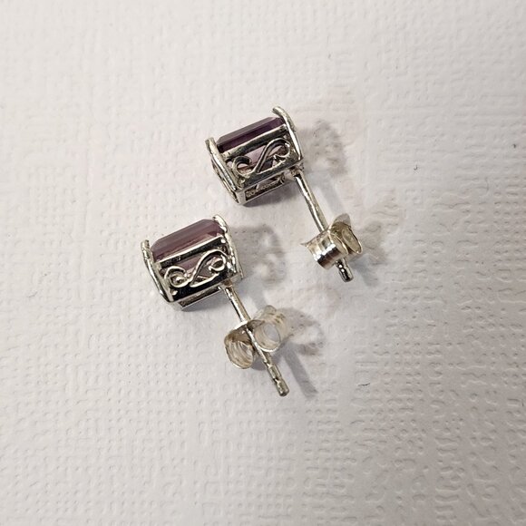 Retro Ametrine 925 3.20cts Natural Emerald Cut stud earrings - Picture 11 of 12